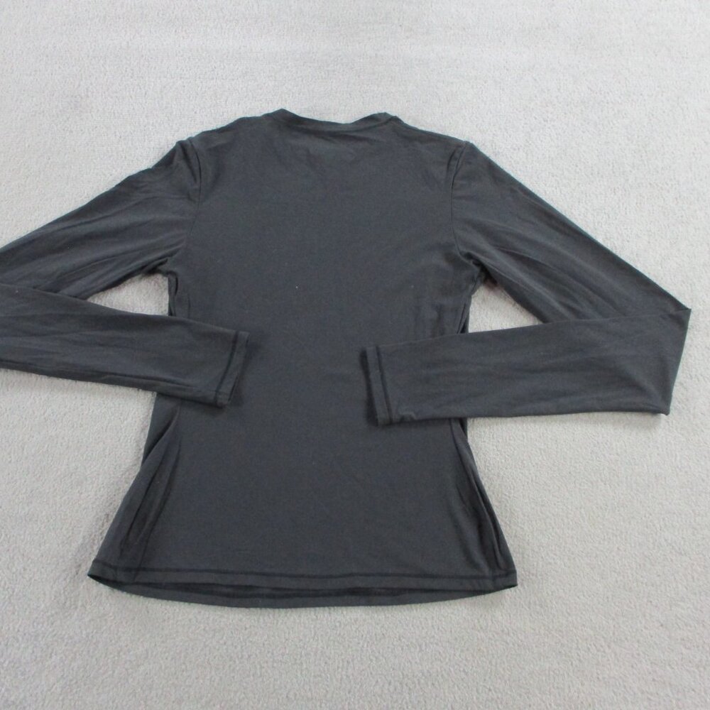 SKIMS Fits Everybody Long Sleeve T Shirt Womens Small Onyx Black Stretch NEW - Picture 3 of 9